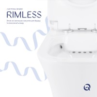 Унітаз Presto Quadro підлоговий Rimless 650х340х790 мм з сидінням Slim Duroplast/ Soft-close/ Quick relase White Qtap QTAP фото 4