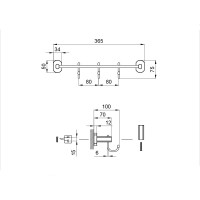 Тримач для рушника Liberty 3 гачка 365 мм QTLIBANT11543 Antic Bronze Qtap QTAP фото 1