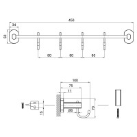 Тримач для рушника Liberty 4 гачка 450 мм QTLIBANT11544 Antic Bronze Qtap QTAP фото 1