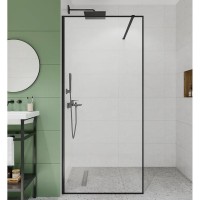 DS120200B Style Душове огородження Walk-In 1200x2000, чорний мат (1 сорт) DEVIT фото 1