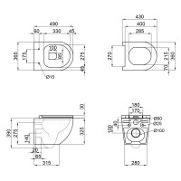 Унітаз Robin підвісний Rimless 490x370x360 мм з сидінням Slim Duroplast/ Soft-close/ Quick relase White Qtap QTAP фото 1