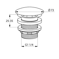 104280500 Донний клапан для раковини без переливу (1 сорт) KLUDI фото 1