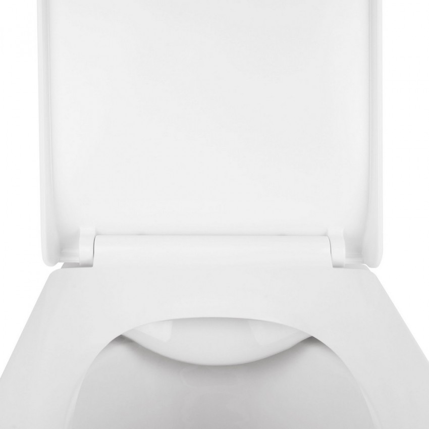 Унітаз Tern підвісний Rimless 490x340x350 мм з сидінням Slim Duroplast/ Soft-close/ Quick relase White Qtap QTAP фото 4