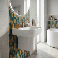 L77100000 FREJA Полуп'єдестал для раковини, білий глянець (1 сорт)