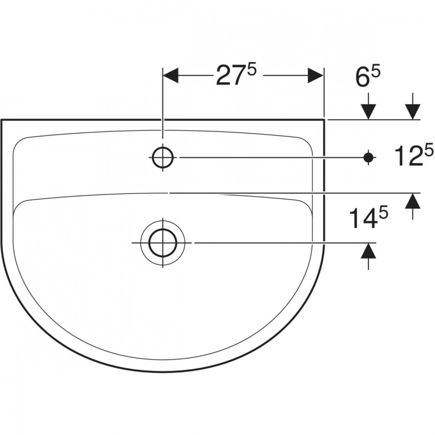 2321550UA STATUS Раковина 55 см, з переливом, з отв.для зміш по центру (1 сорт) KOLO фото 3