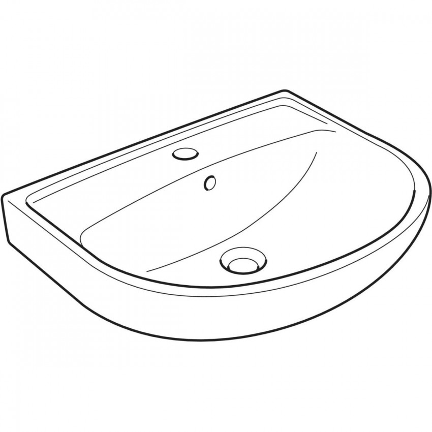 2321550UA STATUS Раковина 55 см, з переливом, з отв.для зміш по центру (1 сорт) KOLO фото 2