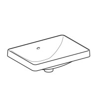 500.737.01.2 VariForm Умивальник прямокутний, 55х40см, що вбуд.в стільницю, без отв. під змішувач, з переливом, глазурований знизу,  білий глянець (1 сорт) GEBERIT фото 2