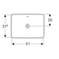 500.737.01.2 VariForm Умивальник прямокутний, 55х40см, що вбуд.в стільницю, без отв. під змішувач, з переливом, глазурований знизу,  білий глянець (1 сорт) GEBERIT фото 3
