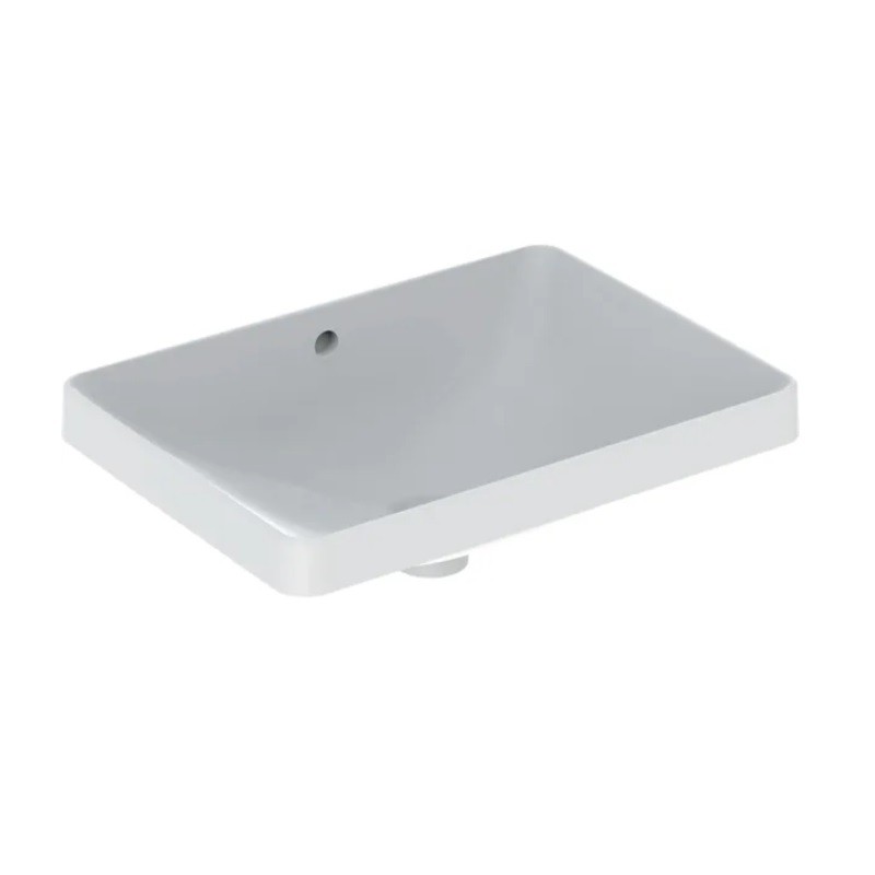 500.737.01.2 VariForm Умивальник прямокутний, 55х40см, що вбуд.в стільницю, без отв. під змішувач, з переливом, глазурований знизу,  білий глянець (1 сорт) GEBERIT фото 1