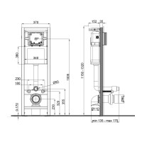 Qtap Nest UNI Інсталяція для підвісного унітазу  1160/1330 х 370 х 155/235 mm, 18/23 cм QTAP фото 1