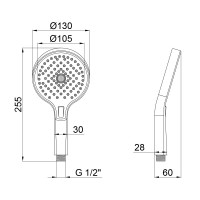 Лійка для ручного душу Rucni 130 мм округла QTRUCA133O3KCW Chrome Qtap QTAP фото 1