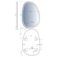 5416090 Style Асиметричне дзеркало 900х600 з LED підсвіткою та тачсенсором (1 сорт) DEVIT
