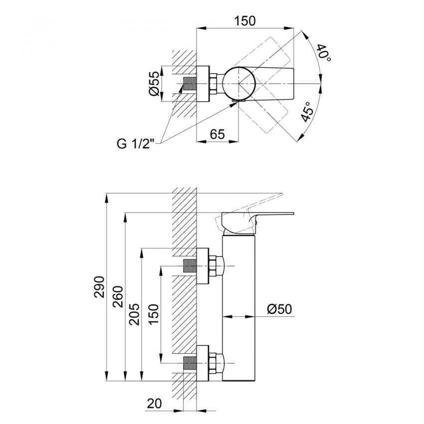 Змішувач для душу Stenava QTST4045102C Chrome Qtap QTAP фото 1