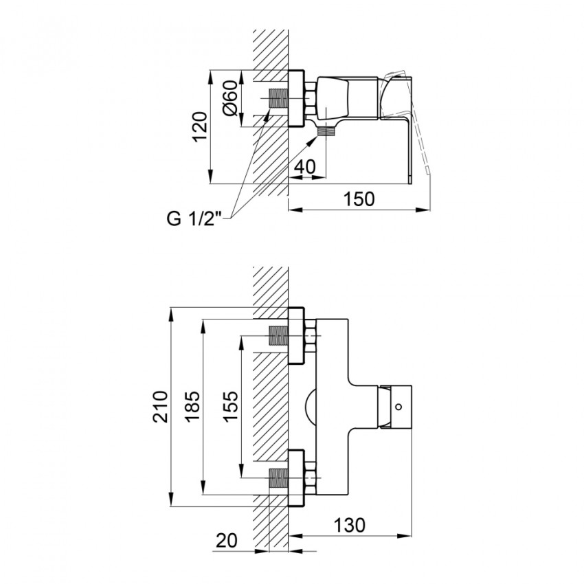 Змішувач для душу Lipno QTLIPNO4023101C Chrome Qtap QTAP фото 1