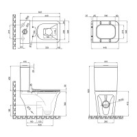 Бачок унітазу підлогового Kalao Rimless 660х360х820 мм, White (без чаші та сидіння), 3/7,15 л QT08221213AW1 Qtap QTAP фото 1