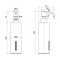 Дозатор для рідкого мила Liberty, Black QTLIBBLM11521 Qtap QTAP фото 1