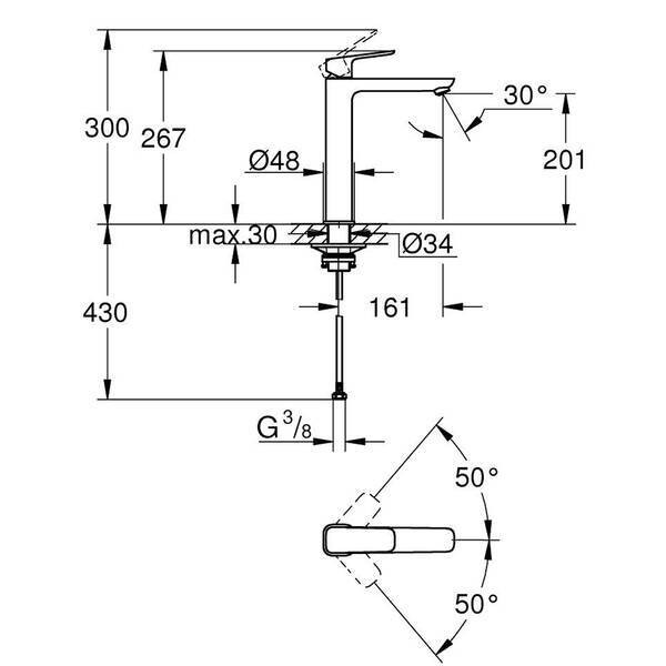 1017290000 Cubeo Змішувач одноважільний для раковини XL-розміру, хром GROHE фото 3