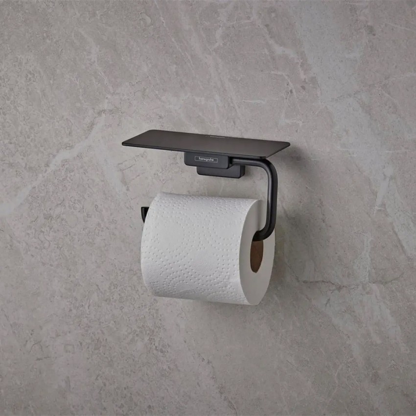 41772670 Тримач туалетного паперу з полицею, чорний матовий (1 сорт) HANSGROHE фото 2