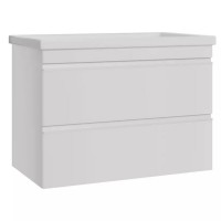 753080W FRAME Біла глянцева тумба 80см з раковиною та сифоном (1 сорт)