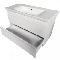 753080W FRAME Біла глянцева тумба 80см з раковиною та сифоном (1 сорт) DEVIT фото 2