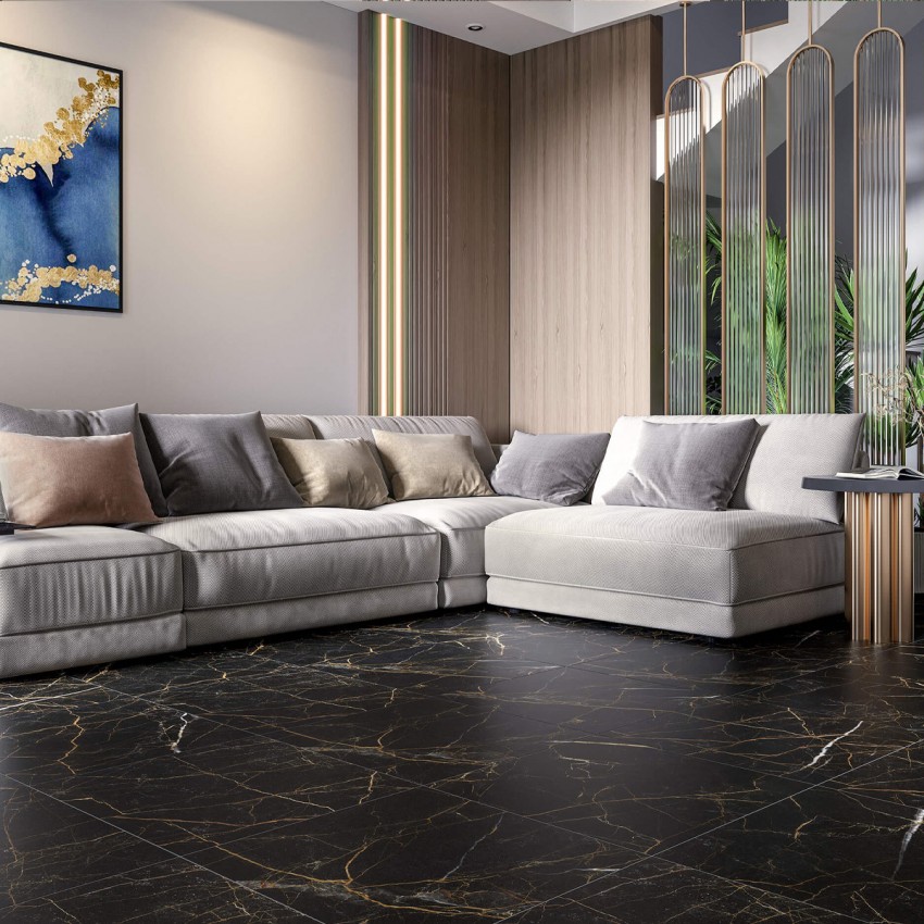 MARMO PERLANERA Чорний 600x600  MPС520 (1 сорт) GOLDEN TILE фото 3