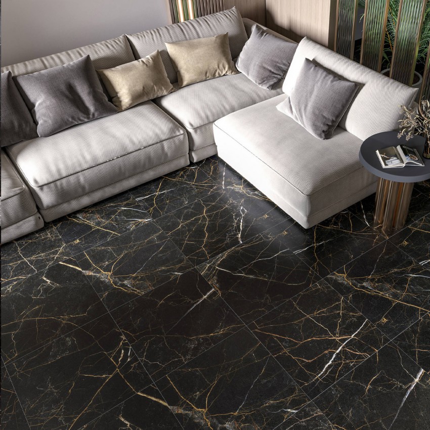 MARMO PERLANERA Чорний 600x600  MPС520 (1 сорт) GOLDEN TILE фото 2