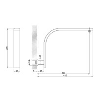 Кронштейн для верхнього душу Trubice 400 мм прямокутний QTTRB422NС Chrome Qtap QTAP фото 1