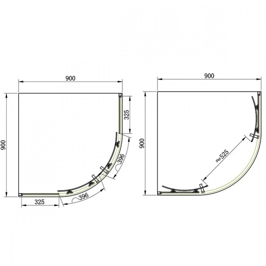 SHQC51906 PRIMERA PL FRAME Душова кабіна, розсувна - чверть кола 90*90 - хром/прозоре скло(1уп) (1 сорт) PRIMERA PL фото 1