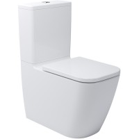 2050140 QUADRA Компакт безобідковий з кришкою soft-close, Vortex Flush,  білий глянець (1 сорт)