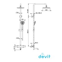 50502203 DEVIT PL FRIDA Душова система з виливом і термостатом д/душа, хром (1 сорт) DEVIT PL фото 1