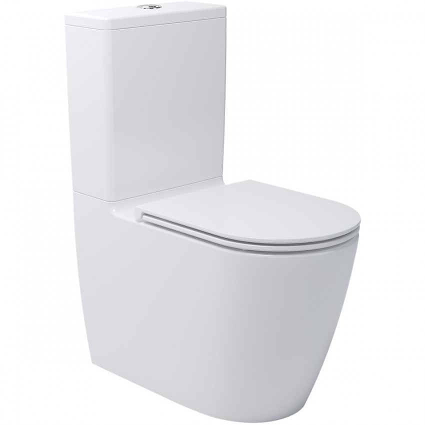 3010510 DO IT Компакт безобідковий з кришкою soft-close, Vortex Flush, білий глянець (1 сорт) DEVIT
