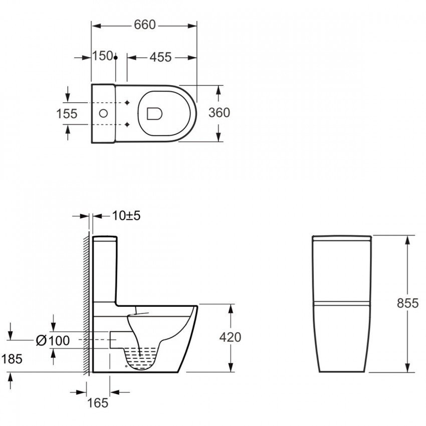 3010510 DO IT Компакт безобідковий з кришкою soft-close, Vortex Flush, білий глянець (1 сорт) DEVIT фото 1