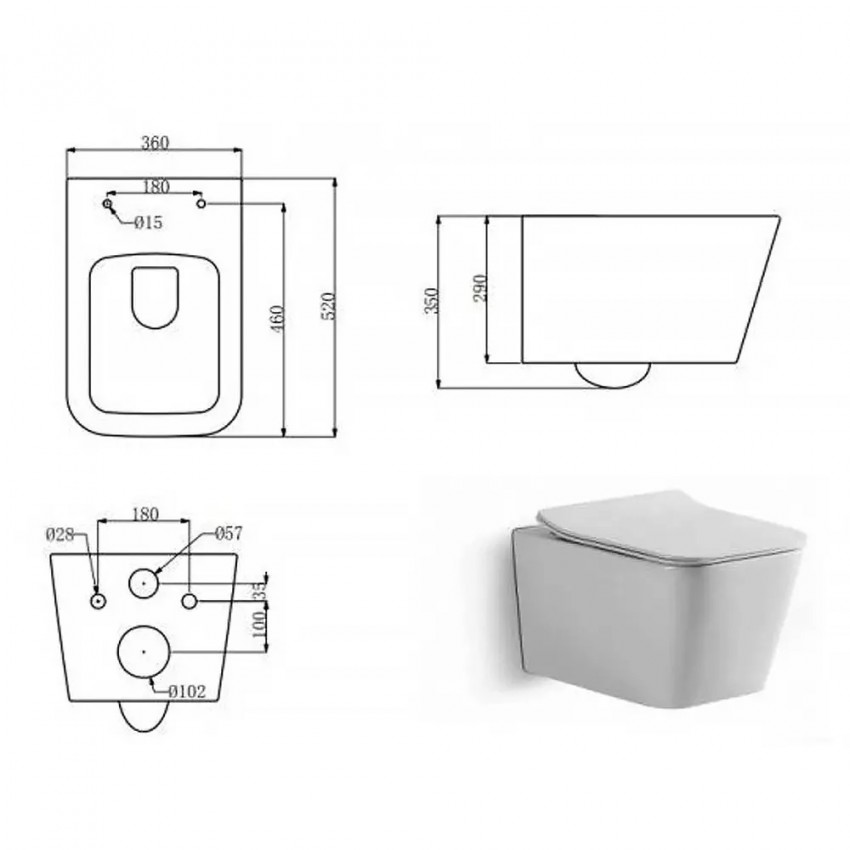 3040120 DEVIT PL LINEA Підвісний безобідковий унітаз+кришка soft-close (1 сорт) DEVIT PL фото 1