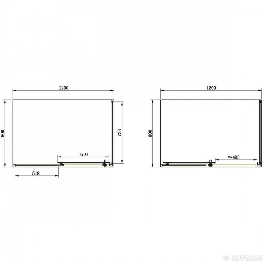 SHRC55126 PRIMERA PL FRAME Душова кабіна, розсувна - 120*80 реверсивна- хром/прозоре скло (1 сорт) PRIMERA PL фото 2