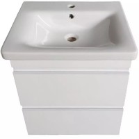 753055W FRAME Біла глянцева тумба 55см з раковиною та сифоном (1 сорт) DEVIT фото 1