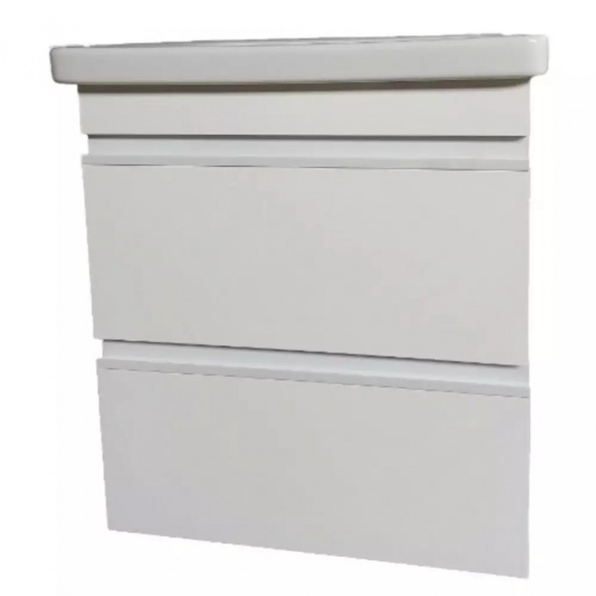 753055W FRAME Біла глянцева тумба 55см з раковиною та сифоном (1 сорт) DEVIT фото 2