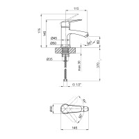 Змішувач для раковини низький Nicole 001F, Chrome (k35) LDNIC001FCRM21880 Lidz LIDZ фото 1