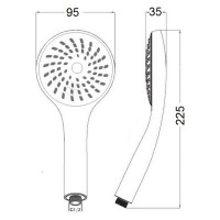 Лійка для ручного душу Niagara 01, d98 мм, Chrome округла LDNIA01CRM22034 Lidz LIDZ фото 1