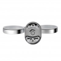 Склянка з тримачем подвійна Oreo 0402, Chrome/White настінна (матове скло) LDORE0402CRM22164 Lidz LIDZ фото 2