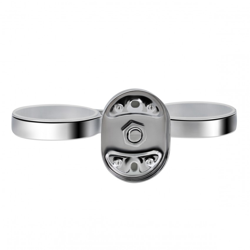 Склянка з тримачем подвійна Oreo 0402, Chrome/White настінна (матове скло) LDORE0402CRM22164 Lidz LIDZ фото 2