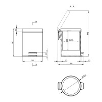 Відро для сміття Liberty, 5 л, Chrome QTLIBCRM1149 Qtap QTAP фото 1