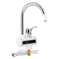 Проточний кран-водонагрівач кухонний Warm 058, White/Chrome для кухні LDWAR058WCR24985 Lidz
