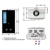 Колонка газова димохідна 10 л панель зі скла Black JSD20-10GD Thermo Alliance Thermo Alliance фото 1