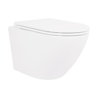 Унітаз підвісний Robin Rimless 490x370x360 мм, White, з сидінням Slim Duroplast/ Soft-close/ Quick Release QT1333046ENRW Qtap