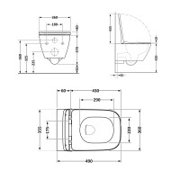Унітаз підвісний Robin Rimless 490x370x360 мм, White, з сидінням Slim Duroplast/ Soft-close/ Quick Release QT1333046ENRW Qtap QTAP фото 1