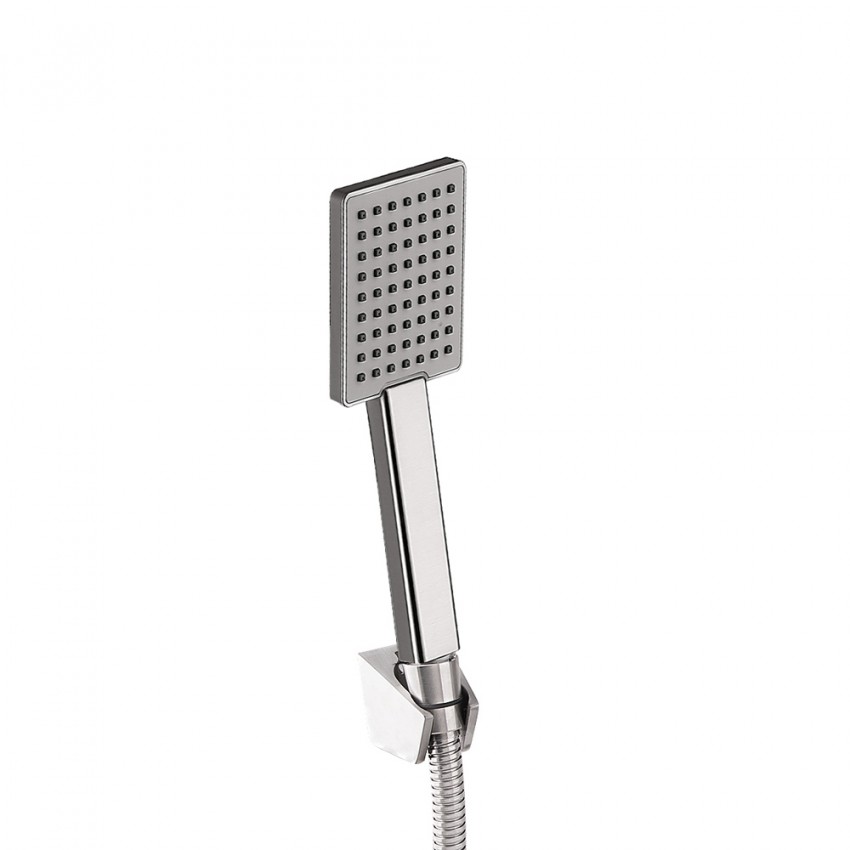 Змішувач для душу Kubis 010, Nickel (k35) із душовим гарнітуром LDKUB010NKS28535 Lidz LIDZ фото 3