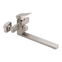 Змішувач для ванни Kubis 005, Nickel (k35) з поворотним виливом та душовим гарнітуром LDKUB005NKS28537 Lidz LIDZ фото 2