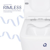 Унітаз підвісний Crow Rimless 520х360х290 мм, White, з сидінням Slim Duroplast/ Soft-close/ Quick Release QT05335170W Qtap QTAP фото 4
