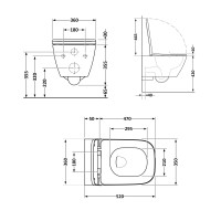 Унітаз підвісний Crow Rimless 520х360х290 мм, White, з сидінням Slim Duroplast/ Soft-close/ Quick Release QT05335170W Qtap QTAP фото 1