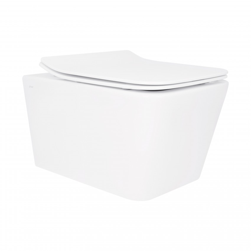 Унітаз підвісний Crow Rimless 520х360х290 мм, White, з сидінням Slim Duroplast/ Soft-close/ Quick Release QT05335170W Qtap QTAP